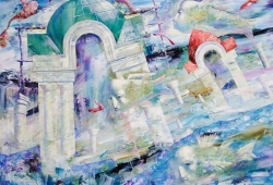 Mgła o poranku - Alexander Dobrodiy, Rozmiar: 100 cm × 73 cm, Technika: olej na płótnie