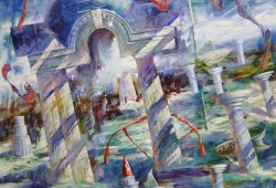 Księżycowa melodia - Alexander Dobrodiy, Rozmiar: 95 cm × 80 cm, Technika: olej na płótnie