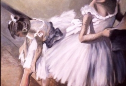 "Baletnice", olej na płótnie, pastisz na podstawie obrazów E. Degasa
