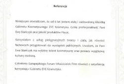 Rekomendacja Prezes Europejskiego Forum Właścicielek Firm