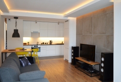 Mieszkanie w Lublinie, salon z kuchnią.